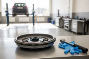 Двухмассовый маховик DSG на верстаке автосервиса — замена маховика VW Talagon